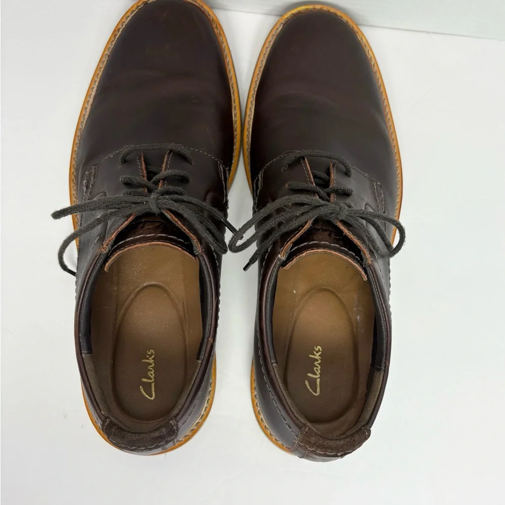 Clarks Atticus Lt Lace Up Oxford Shoes Brown Dress Shoes‎ Office Preppy Mens 8.5